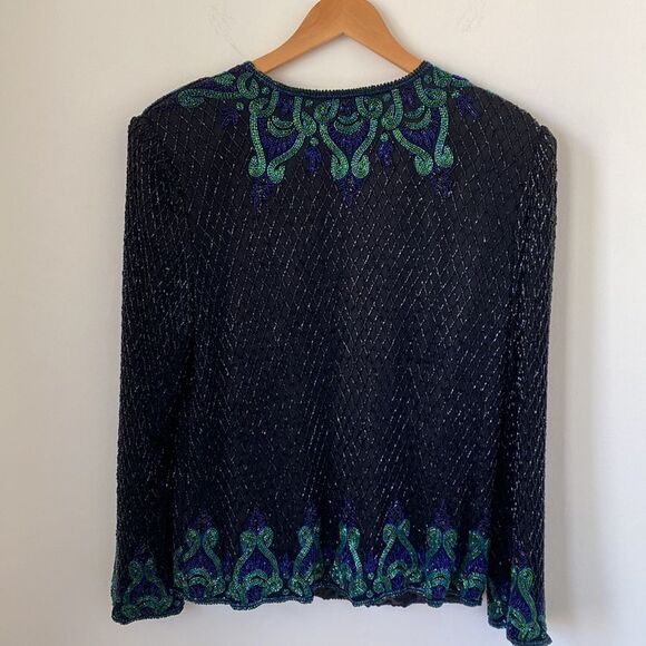 Vintage Silk Beaded Open Top - Picture 14 of 17